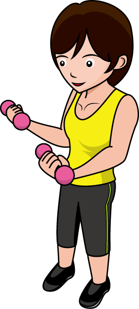 筋肉トレーニング19-アームカール イラスト