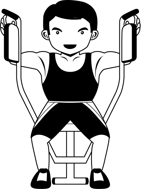 筋肉トレーニング07 バタフライ の無料イラスト イラストポップのスポーツクリップアートカット集