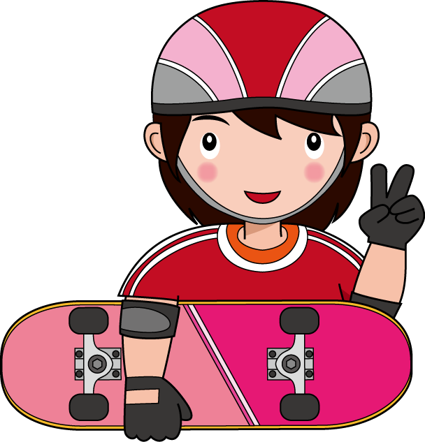 ローラースポーツ26 スケートボード の無料イラスト イラストポップのスポーツクリップアートカット集