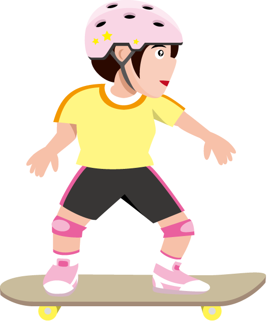 ローラースポーツ27-スケートボード イラスト