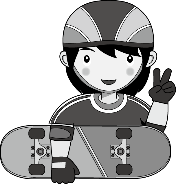 ローラースポーツ26-スケートボード イラスト