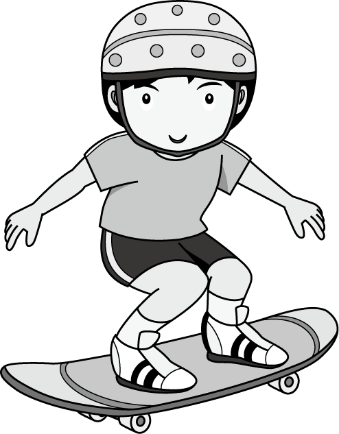 ローラースポーツ29 スケートボード の無料イラスト イラストポップのスポーツクリップアートカット集