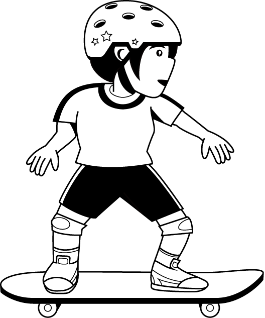 ローラースポーツ27-スケートボード イラスト