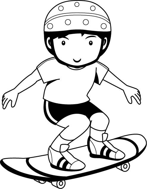 ローラースポーツ29-スケートボード イラスト