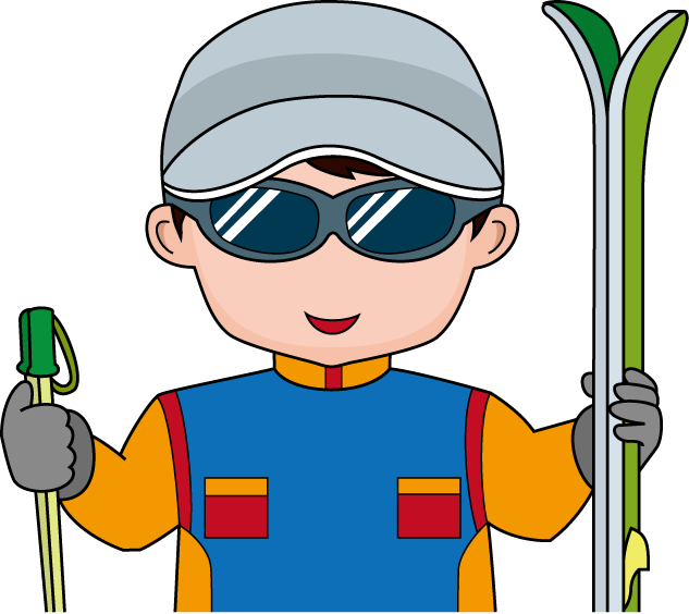 スキースノーボード08-スキーヤーイラスト