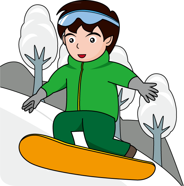 スキースノーボード18-スノーボード イラスト