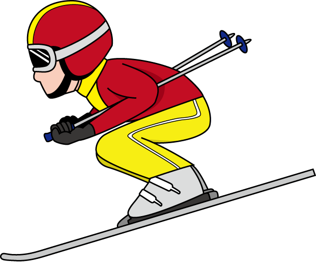 スキースノーボード29 直滑降 の無料イラスト イラストポップのスポーツクリップアートカット集