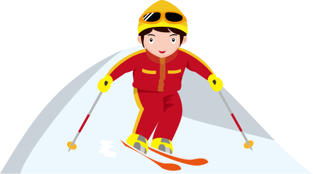 スキースノーボード04-スキーヤーイラスト
