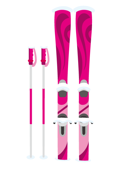 スキースノーボード26-スキー イラスト