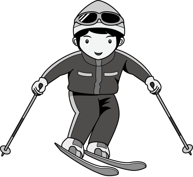 スキースノーボード03 スキーヤーの無料イラスト イラストポップのスポーツクリップアートカット集