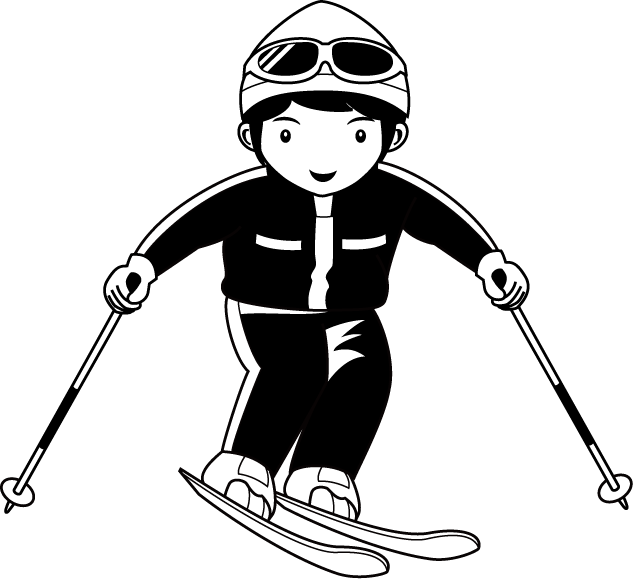 スキースノーボード03-スキーヤーイラスト