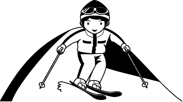 スキースノーボード04 スキーヤーの無料イラスト イラストポップのスポーツクリップアートカット集