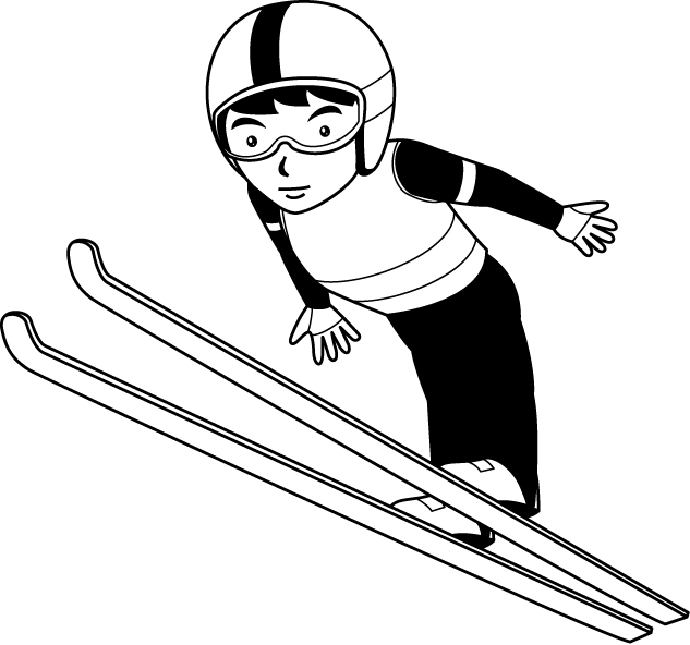 スキースノーボード12-ジャンプ イラスト