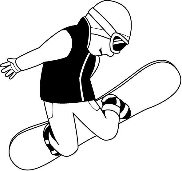 スキースノーボード15 スノーボード の無料イラスト イラストポップのスポーツクリップアートカット集