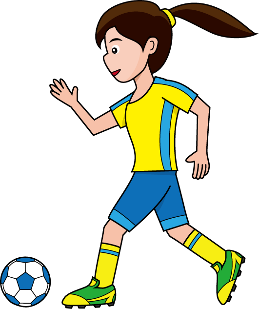 サッカー25 女子サッカーの無料イラスト イラストポップのスポーツ