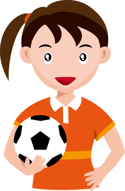 サッカー28 女子サッカーの無料イラスト イラストポップのスポーツ