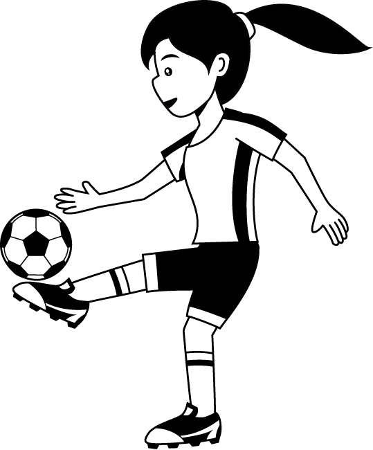サッカー26-女子サッカーイラスト
