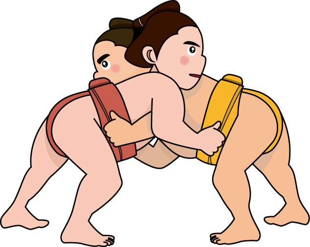 相撲16-四つ身イラスト
