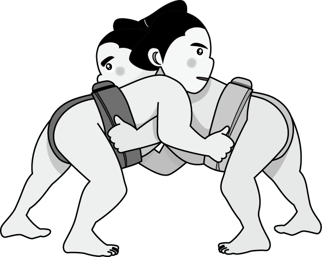相撲16 四つ身の無料イラスト イラストポップのスポーツクリップアートカット集