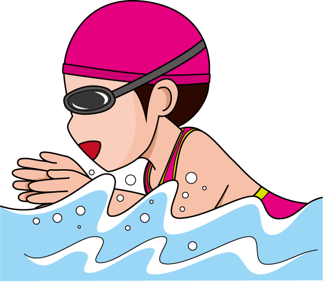 水泳14-平泳ぎ の無料イラスト-イラストポップのスポーツクリップアートカット集