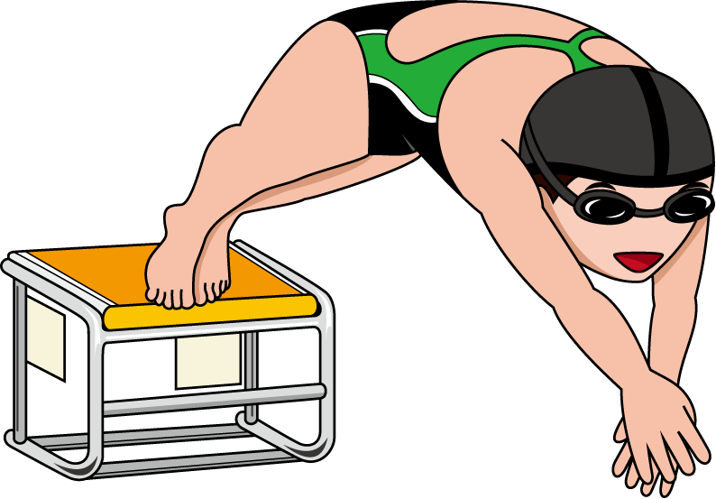 水泳16 飛び込み の無料イラスト イラストポップのスポーツクリップアートカット集