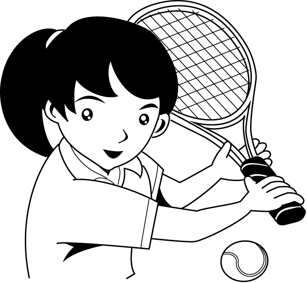 テニス14 バックハンド の無料イラスト イラストポップのスポーツクリップアートカット集