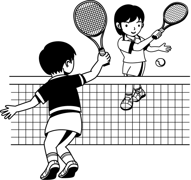 テニス23-ラリー イラスト