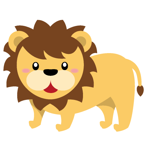 こちらを向く可愛い顔のライオン