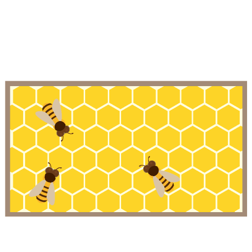 巣箱の蜂蜜と蜂