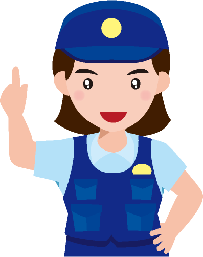 指を指して話をする女性警察官