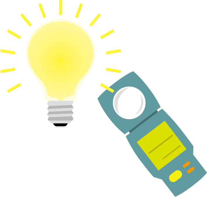 電球の明るさを照度計を使って調べる学習