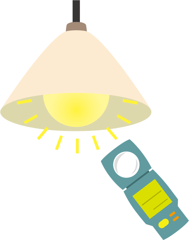 電灯の明るさを照度計で調べる学習